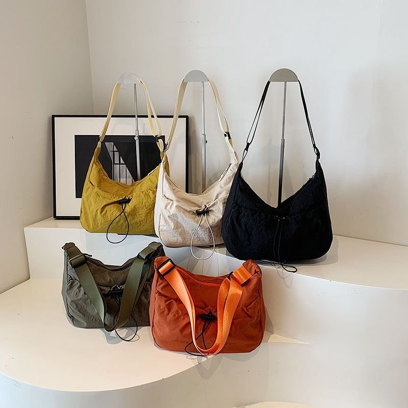Women Fashion Casual Drawstring Canvas Shoulder Bag